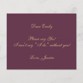 Bridesmaid-voorstel Begroting Wine kleur Eenvoudig (Achterkant)