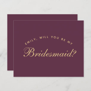 Bridesmaid-voorstel Begroting Wine kleur Eenvoudig