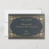 Bridesmaid-voorstel Blauwe Gold  kalligrafie (Achterkant)