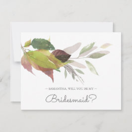 BRIDESMAID VOORSTEL Card, Autumn Greenery Kaart