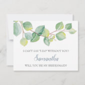 BRIDESMAID VOORSTEL Card, Greenery Eucalyptus Kaart (Voorkant)
