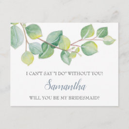 BRIDESMAID VOORSTEL Card, Greenery Eucalyptus Kaart