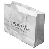 Bridesmaid-voorstel | Elegant Marble Script Groot Cadeauzakje (Voorkant Gekanteld)