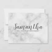 Bridesmaid-voorstel | Elegant Marble Script Kaart (Voorkant)