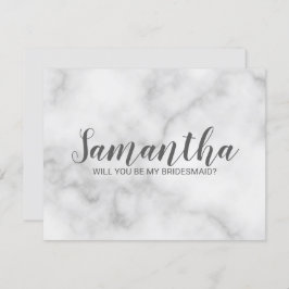 Bridesmaid-voorstel | Elegant Marble Script Kaart