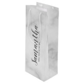 Bridesmaid-voorstel | Elegant Marble Script Wijn Cadeautas (Voorkant Gekanteld)