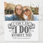 Bridesmaïd voorstel Etiket wijnflesje met foto (Enkel label)