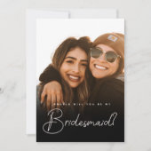 Bridesmaid voorstel fotoscript platte Kaart (Voorkant)