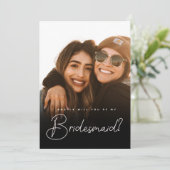 Bridesmaid voorstel fotoscript platte Kaart (Staand voorkant)