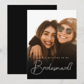 Bridesmaid voorstel fotoscript platte Kaart (Voorkant / Achterkant)