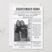 Bridesmaid voorstel krant + Bridesmaid info kaart (Voorkant)