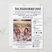 Bridesmaid voorstel krant + Bridesmaid info kaart (Voorkant)