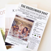 Bridesmaid voorstel krant + Bridesmaid info kaart