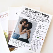 Bridesmaid voorstel krant + Bridesmaid info kaart