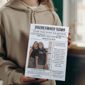 Bridesmaid voorstel krant + Bridesmaid info kaart