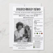 Bridesmaid voorstel krant + Bridesmaid info kaart (Voorkant)
