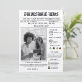 Bridesmaid voorstel krant + Bridesmaid info kaart (Staand voorkant)