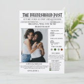 Bridesmaid voorstel krant + Bridesmaid info kaart (Staand voorkant)