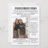 Bridesmaid voorstel krant + Bridesmaid info kaart (Voorkant)