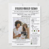 Bridesmaid voorstel krant + Bridesmaid info kaart (Voorkant)