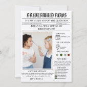 Bridesmaid voorstel krant + Bridesmaid info kaart (Voorkant)