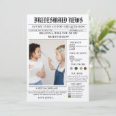 Bridesmaid voorstel krant + Bridesmaid info kaart (Staand voorkant)