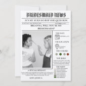 Bridesmaid voorstel krant + Bridesmaid info kaart (Voorkant)