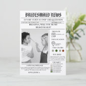 Bridesmaid voorstel krant + Bridesmaid info kaart (Staand voorkant)