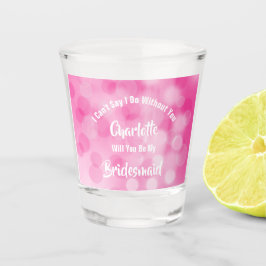 Bridesmaid-voorstel, licht roze spoeling shot glas
