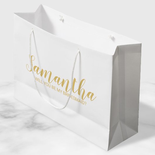 Bridesmaid-voorstel | Modern Script Gold Groot Cadeauzakje