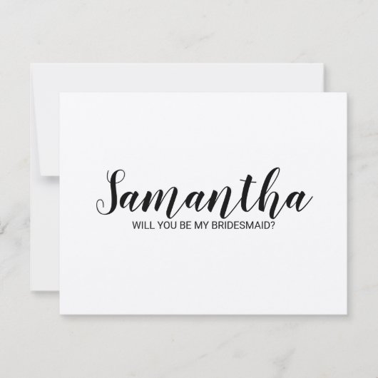 Bridesmaid-voorstel | Modern Script Kraft Paper Kaart (Voorkant)
