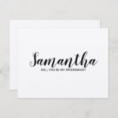 Bridesmaid-voorstel | Modern Script Kraft Paper Kaart (Voorkant / Achterkant)