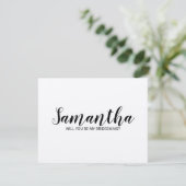 Bridesmaid-voorstel | Modern Script Kraft Paper Kaart (Staand voorkant)
