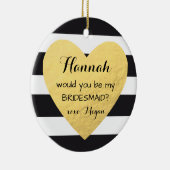 Bridesmaid-voorstel ornamed Gold-kerst Keramisch Ornament (Rechts)