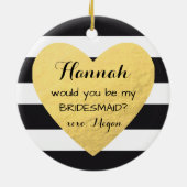 Bridesmaid-voorstel ornamed Gold-kerst Keramisch Ornament (Achterkant)