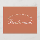 Bridesmaid-voorstel Terracotta budget Simple Brown (Voorkant)