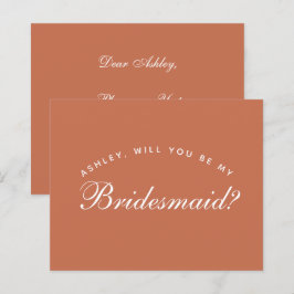 Bridesmaid-voorstel Terracotta budget Simple Brown