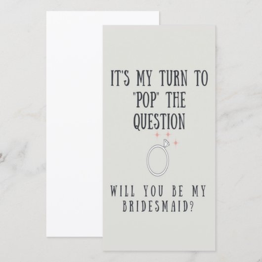 Bridesmaid-voorstel | Uitnodiging tot het geven va (Voorkant / Achterkant)