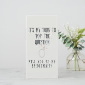 Bridesmaid-voorstel | Uitnodiging tot het geven va (Staand voorkant)