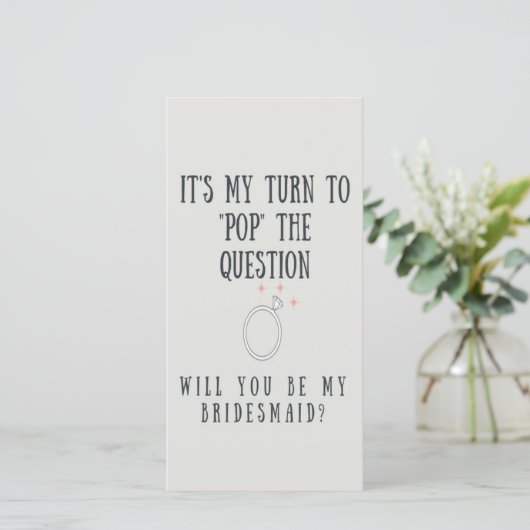 Bridesmaid-voorstel | Uitnodiging tot het geven va (Staand voorkant)