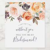 Bridesmaid-voorstel van de Rustige Aarde Wijn Etiket (Enkel label)