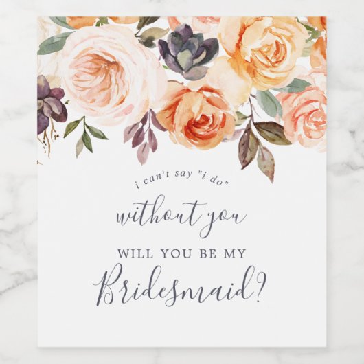 Bridesmaid-voorstel van de Rustige Aarde Wijn Etiket (Enkel label)
