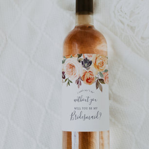 Bridesmaid-voorstel van de Rustige Aarde Wijn Etiket