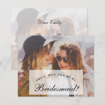Bridesmaid-voorstel voor foto's