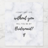 Bridesmaid-voorstel Wijn Etiket (Enkel label)
