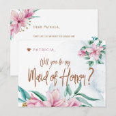 Bridesmaid voorstel zal je mijn bruidsmeisje van e briefkaart (Voorkant / Achterkant)