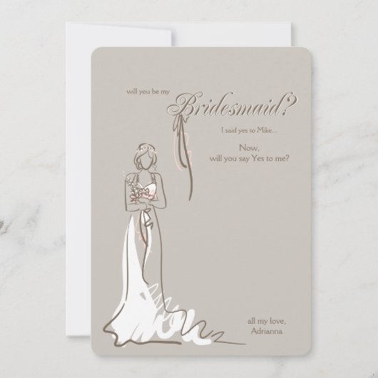 Bridesmaid-vragenkaart Kaart (Voorkant)