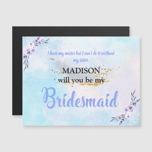 Bridesmaid Waterverf Pastel (Voorkant / Achterkant)