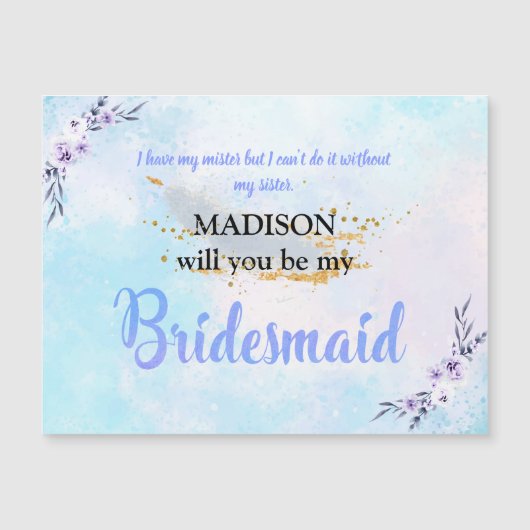 Bridesmaid Waterverf Pastel (Voorkant)