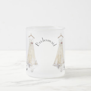 Bridesmaid Weddenschap Dress Gift Party Favor Matglas Koffiemok